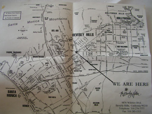 ビバリーヒルズのヒルトンの地図